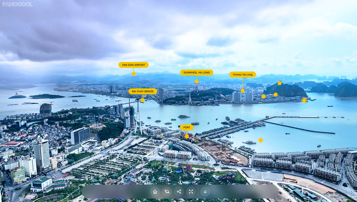 Aerial Pins for 360° Drone Photos: Callout Hotspots in PanoCool